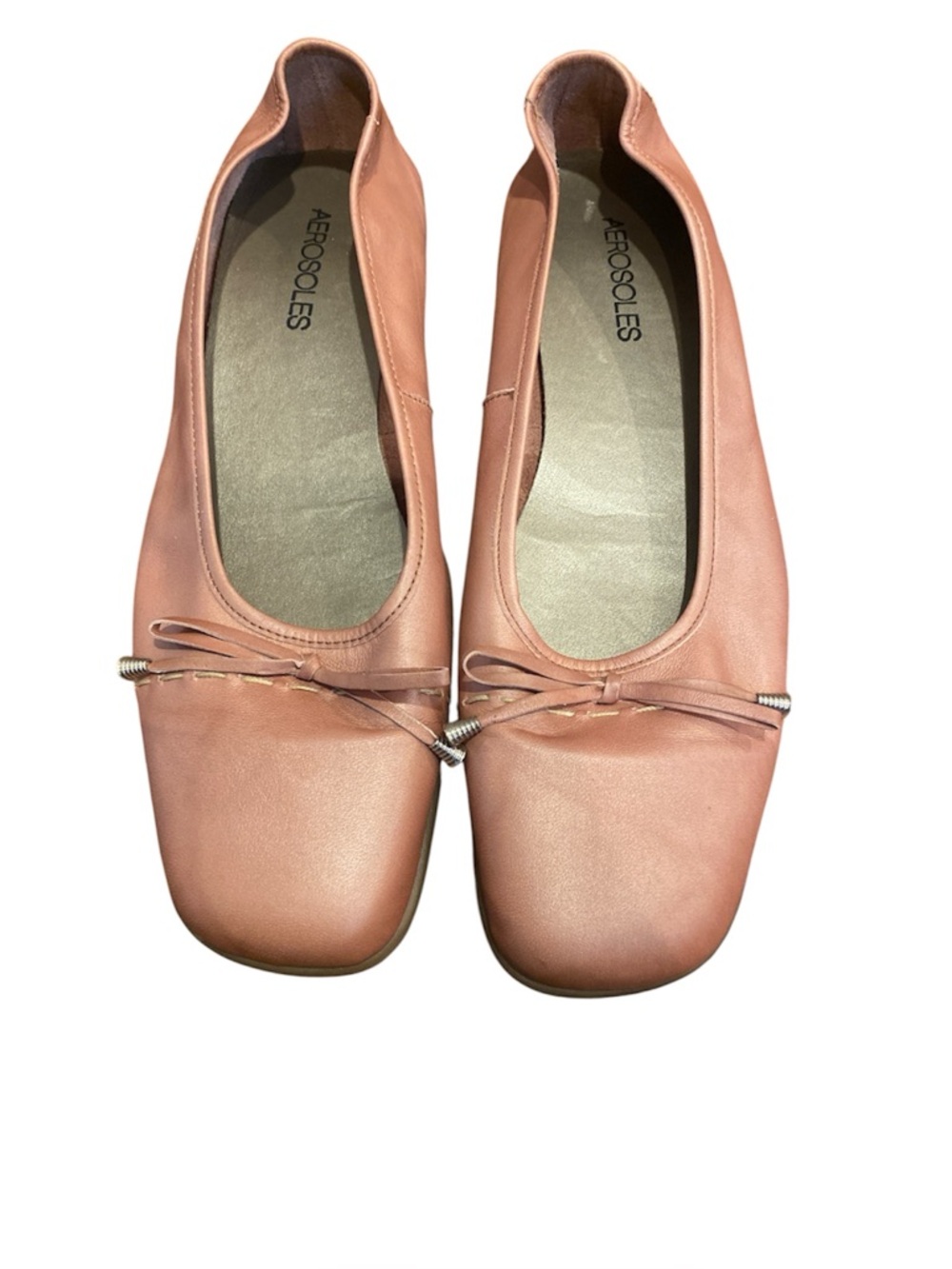 AEROSOLES Dusty Rose Leather Ballet Flats